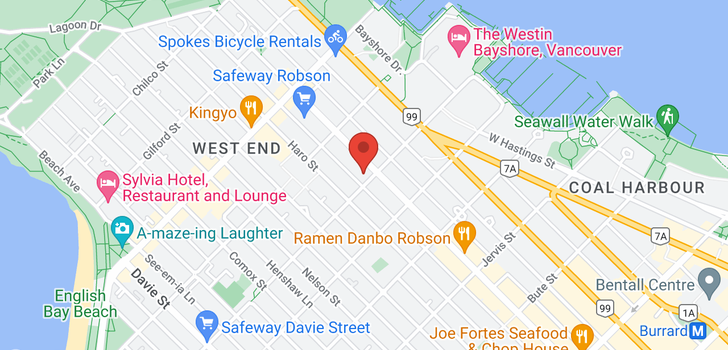 map of 133 1610 ROBSON STREET